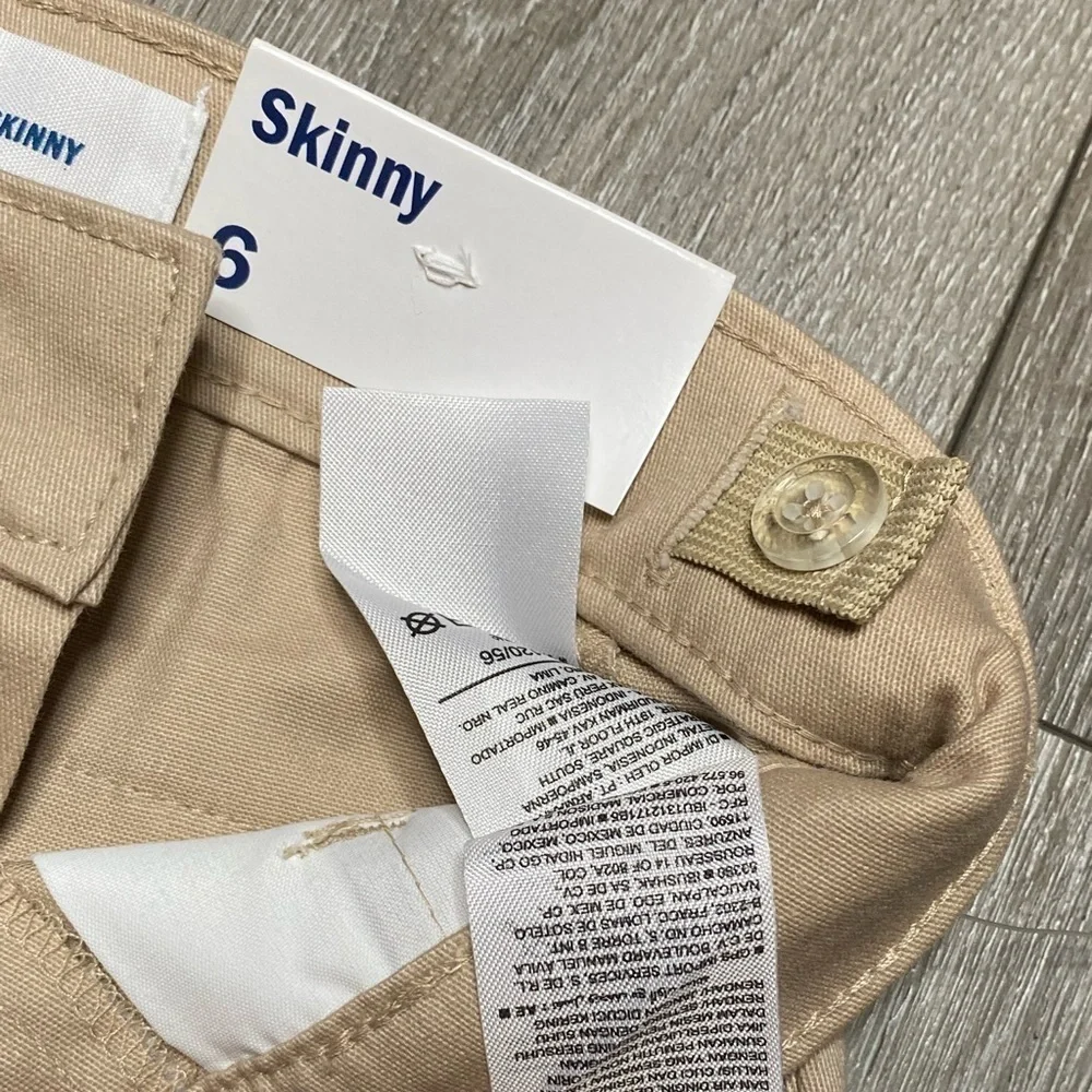 Old Navy Girl School Uniform Kaki Stretch Skinny Adjustable Waist Pants Size 6